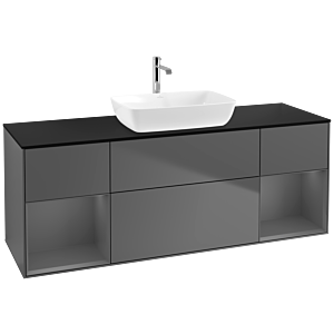 Villeroy and Boch Finion Villeroy and Boch Finion F862GKGK 160cm, cover plate black matt, shelves Anthracite matt lacquer, Anthracite matt