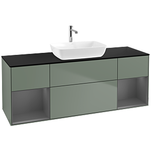 Villeroy and Boch Finion Villeroy and Boch Finion F862GKGM 160cm, cover plate black matt, shelves Anthracite matt lacquer, Olive Matt Lacquer