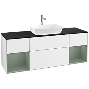 Villeroy and Boch Finion Villeroy and Boch Finion F862GMGF 160cm, cover plate black matt, shelves olive matt lacquer, glossy white lacquer
