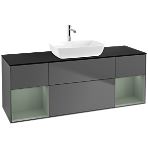 Villeroy and Boch Finion Villeroy and Boch Finion F862GMGK 160cm, cover plate black matt, shelves olive matt lacquer, anthracite matt