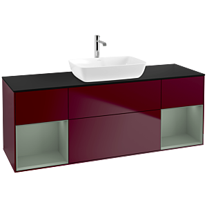 Villeroy and Boch Finion Villeroy and Boch Finion F862GMHB 160cm, cover plate black matt, shelves olive matt lacquer, Peony Matt
