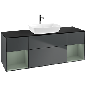 Villeroy and Boch Finion Villeroy and Boch Finion F862GMHG 160cm, cover plate black matt, shelves olive matt lacquer, Midnight Blue Matt Lacquer