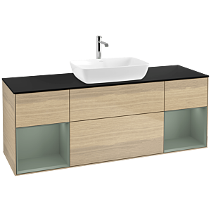 Villeroy and Boch Finion Villeroy and Boch Finion F862GMPC 160cm, cover plate black matt, shelves olive matt lacquer, Oak Veneer