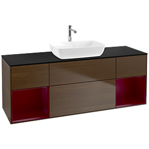 Villeroy and Boch Finion Villeroy and Boch Finion F862HBGN 160cm, cover plate black matt, shelves Peony matt lacquer, Peony veneer