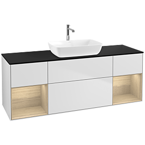 Villeroy and Boch Finion Villeroy and Boch Finion F862PCMT 160cm, cover plate black matt, shelves Oak Veneer , white matt lacquer