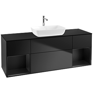 Villeroy and Boch Finion Villeroy and Boch Finion F862PDPD 160cm, cover plate black matt, shelves black matt lacquer, black matt lacquer