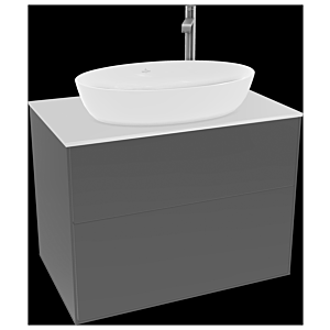Villeroy et Boch Finion Villeroy et Boch F87100GK 80x60,3cm, plaque de recouvrement blanc mat, anthracite mat
