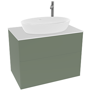 Villeroy et Boch Finion F87100GM 80x60.3cm, plaque de recouvrement blanc mat, Olive Matt Lacquer