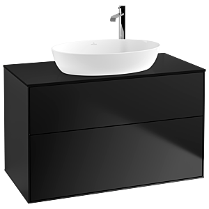 Villeroy et Boch Finion Villeroy et Boch F88200PD 100x60.3cm, plaque de recouvrement noir mat, laqué noir mat