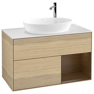 Villeroy and Boch Finion Villeroy and Boch Finion F901GNPC 100cm, cover plate white matt, shelves Walnut Veneer , Oak Veneer