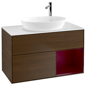 Villeroy and Boch Finion Villeroy and Boch Finion F901HBGN 100cm, cover plate white matt, shelves Peony matt lacquer, Peony veneer