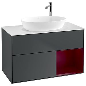 Villeroy and Boch Finion Villeroy and Boch Finion F901HBHG 100cm, cover plate white matt, shelves Peony matt lacquer, midnight Blue Matt Lacquer