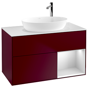 Villeroy and Boch Finion Villeroy and Boch Finion F901MTHB 100cm, cover plate white matt, shelves white matt lacquer, Peony Matt