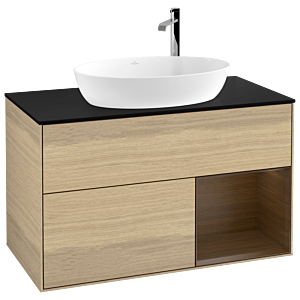 Villeroy and Boch Finion Villeroy and Boch Finion F902GNPC 100cm, cover plate black matt, shelves Walnut Veneer , Oak Veneer