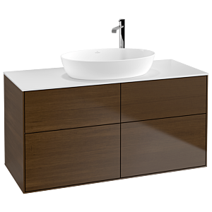 Villeroy und Boch Finion Waschtischunterschrank F91100GN 120x60,3cm, Abdeckplatte white matt, Walnut veneer