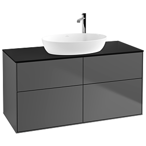 Villeroy und Boch Finion Waschtischunterschrank F91200GK 120x60,3cm, Abdeckplatte black matt, Anthracite matt