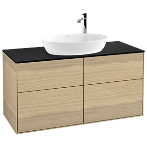 Villeroy und Boch Finion Waschtischunterschrank F91200PC 120x60,3cm, Abdeckplatte black matt, Oak Veneer