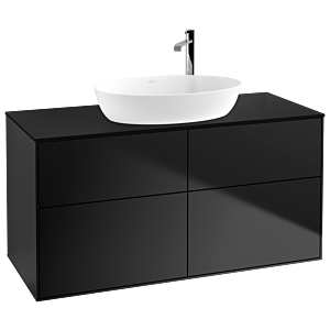 Villeroy und Boch Finion Waschtischunterschrank F91200PD 120x60,3cm, Abdeckplatte black matt, Black matt lacquer