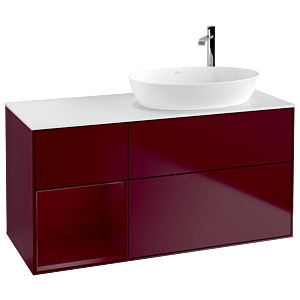 Villeroy und Boch Finion Waschtischunterschrank F921HBHB 120cm, Abdeckplatte white matt, Regale Peony matt lacquer, Peony Matt