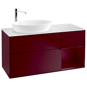 Villeroy und Boch Finion Waschtischunterschrank F931HBHB 120cm, Abdeckplatte white matt, Regale Peony matt lacquer, Peony Matt