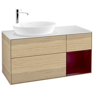 Villeroy and Boch Finion Villeroy and Boch Finion F931HBPC 120cm, cover plate white matt, shelves Peony matt lacquer, Oak Veneer