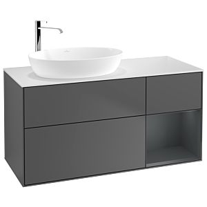 Villeroy and Boch Finion Villeroy and Boch Finion F931HGGK 120cm, cover plate white matt, shelves midnight matt lacquer, anthracite matt