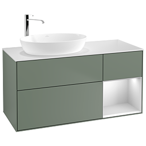 Villeroy and Boch Finion Villeroy and Boch Finion F931MTGM 120cm, cover plate white matt, shelves white matt lacquer, Olive Matt Lacquer