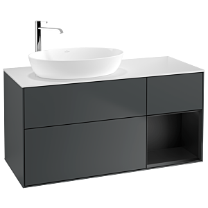 Villeroy and Boch Finion Villeroy and Boch Finion F931PDHG 120cm, cover plate white matt, shelves black matt lacquer, midnight Blue Matt Lacquer