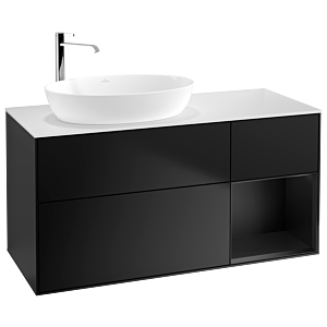 Villeroy and Boch Finion Villeroy and Boch Finion F931PDPD 120cm, cover plate white matt, shelves black matt lacquer, black matt lacquer