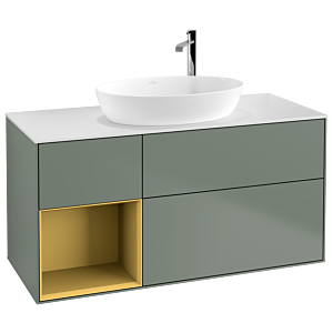 Villeroy and Boch Finion Villeroy and Boch Finion F941HFGM 120cm, cover plate white matt, shelves gold matt lacquer, Olive Matt Lacquer