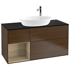 Villeroy and Boch Finion Villeroy and Boch Finion F942PCGN 120cm, cover plate black matt, shelves Oak Veneer , Oak Veneer veneer