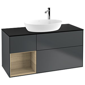 Villeroy and Boch Finion Villeroy and Boch Finion F942PCHG 120cm, cover plate black matt, shelves Oak Veneer , midnight Blue Matt Lacquer