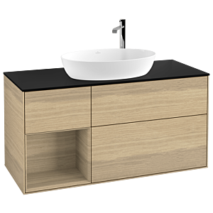 Villeroy and Boch Finion Villeroy and Boch Finion F942PCPC 120cm, cover plate black matt, shelves Oak Veneer , Oak Veneer