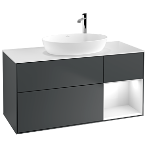 Villeroy and Boch Finion Villeroy and Boch Finion F951GFHG 120cm, cover plate white matt, shelves Glossy white lacquer, Midnight Blue Matt Lacquer