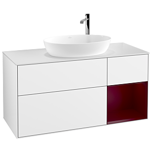 Villeroy and Boch Finion Villeroy and Boch Finion F951HBGF 120cm, cover plate white matt, shelves Peony matt lacquer, glossy white lacquer
