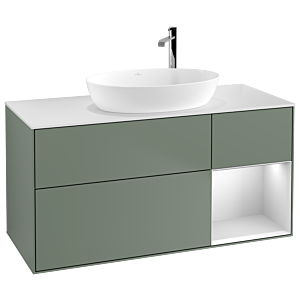 Villeroy and Boch Finion Villeroy and Boch Finion F951MTGM 120cm, cover plate white matt, shelves white matt lacquer, Olive Matt Lacquer