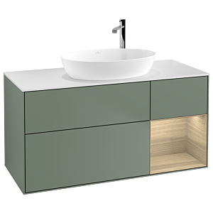 Villeroy and Boch Finion Villeroy and Boch Finion F951PCGM 120cm, cover plate white matt, shelves Oak Veneer , Olive Matt Lacquer