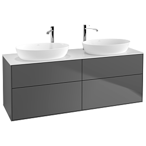 Villeroy und Boch Finion Waschtischunterschrank F96100GK 160x60,3cm, Abdeckplatte white matt, Anthracite matt