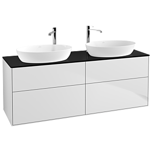 Villeroy und Boch Finion Waschtischunterschrank F96200MT 160x60,3cm, Abdeckplatte black matt, White matt lacquer