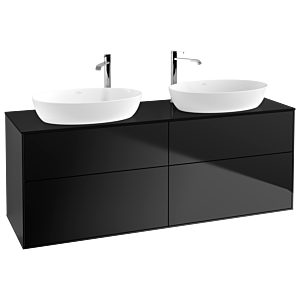 Villeroy und Boch Finion Waschtischunterschrank F96200PD 160x60,3cm, Abdeckplatte black matt, Black matt lacquer