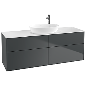 Villeroy et Boch Finion F97100HG 160x60.3cm, plaque de recouvrement blanc mat, Midnight Blue Matt Lacquer