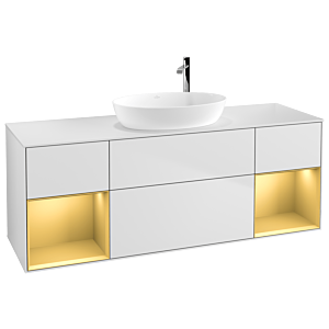 Villeroy and Boch Finion Villeroy and Boch Finion F981HFMT 160cm, cover plate white matt, shelves gold matt lacquer, white matt lacquer