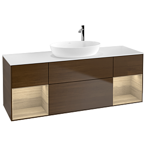 Villeroy et Boch Finion Villeroy et Boch F981PCGN 160cm, plaque de recouvrement blanc mat, étagères Oak Veneer , placage Oak Veneer