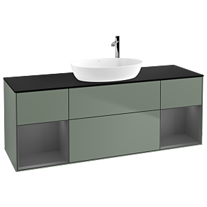 Villeroy and Boch Finion Villeroy and Boch Finion F982GKGM 160cm, cover plate black matt, shelves anthracite matt lacquer, Olive Matt Lacquer