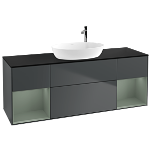 Villeroy and Boch Finion Villeroy and Boch Finion F982GMHG 160cm, cover plate black matt, shelves olive matt lacquer, midnight Blue Matt Lacquer