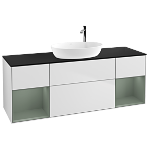 Villeroy and Boch Finion Villeroy and Boch Finion F982GMMT 160cm, cover plate black matt, shelves olive matt lacquer, white matt lacquer
