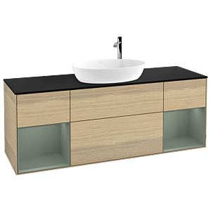 Villeroy and Boch Finion Villeroy and Boch Finion F982GMPC 160cm, cover plate black matt, shelves olive matt lacquer, Oak Veneer