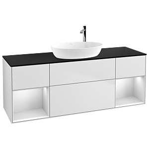 Villeroy and Boch Finion Villeroy and Boch Finion F982MTMT 160cm, cover plate black matt, shelves white matt lacquer, white matt lacquer