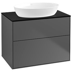 Villeroy et Boch Finion Villeroy et Boch F99200GK 80x60,3cm, plaque de recouvrement noir mat, anthracite mat