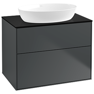 Villeroy et Boch Finion F99200HG 80x60.3cm, plaque de recouvrement noir mat, Midnight Blue Matt Lacquer